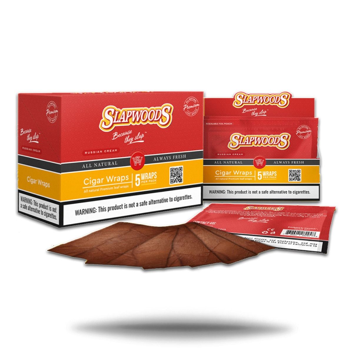 SLAPWOODS Premium Cigar Wraps Russian Cream 50ct